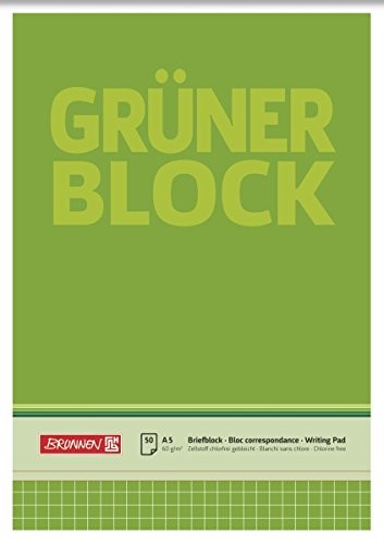Baier & Schneider Brunnen 1052438 skrzynek na listy blok rysunkowy/zielone Block (A5, blok rysunkowy/odczyt/zapis w kratkę, 50 arkuszy, 60 G/M)
