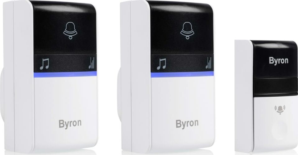 Byron Bezprzewodowy dzwonek do drzwi z 2 odbiornikami szary 8711658446707