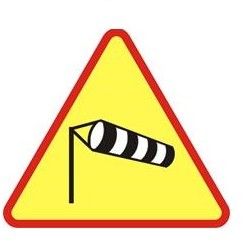 Znak ostrzegawczy A-19 Boczny wiatr