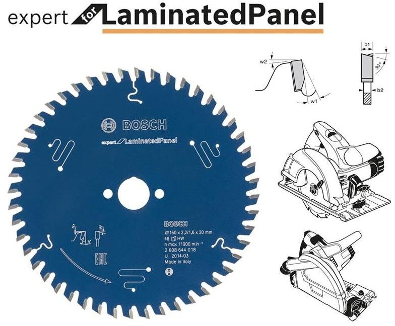 Bosch Piła tarczowa laminated panel expert, 160 mm, 48 zębów