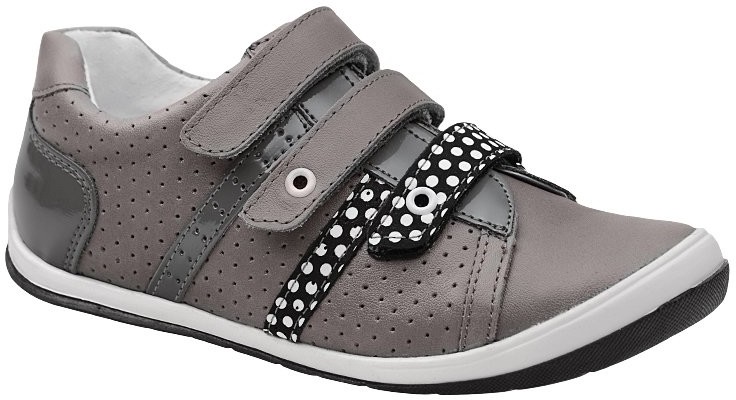 Kornecki Sneakersy Półbuty 1654 Popielate Skóra na rzepy 28604
