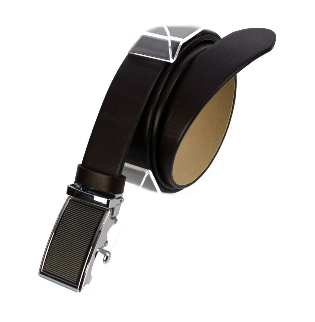 Pas-Max (PL) Pasek Skórzany Gładki (PL) 35 mm AUTOMAT SAMOZACISK ŁAMANY KLAMRA 