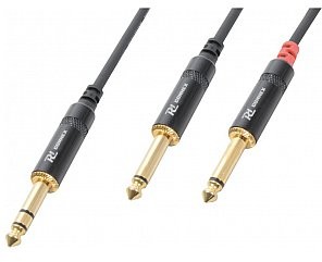 Power Dynamics Cable 6.3 Stereo- 2x6.3 Mono 1,5m, przewód audio 177.042