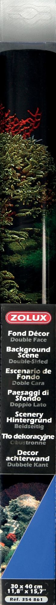 Zolux Tło akwariowe dwustronne 30 x 40 cm koralowiec/niebieskie