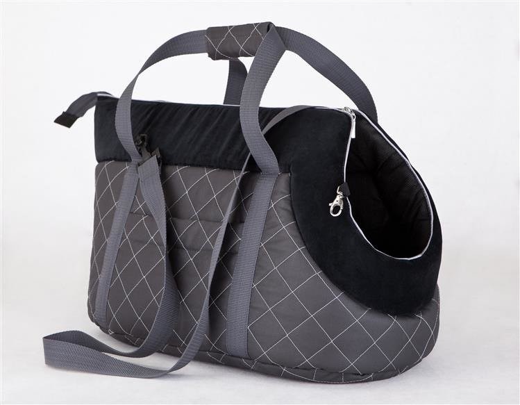 Hobbydog Torba transportowa dla psa, grafit z czarnym, 25x43x27 cm