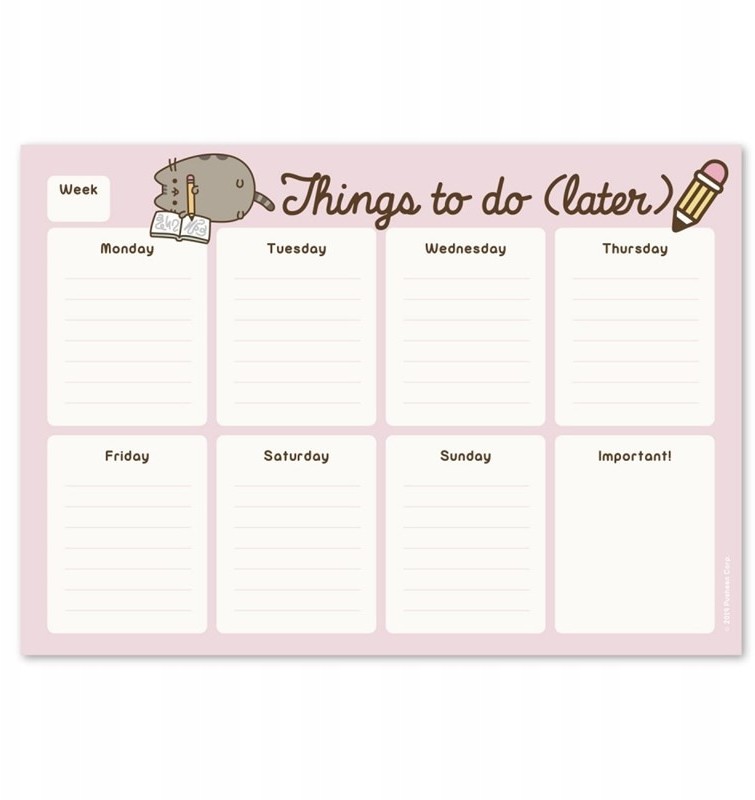 Pusheen - Planner tygodniowy na biurko z kolekcji