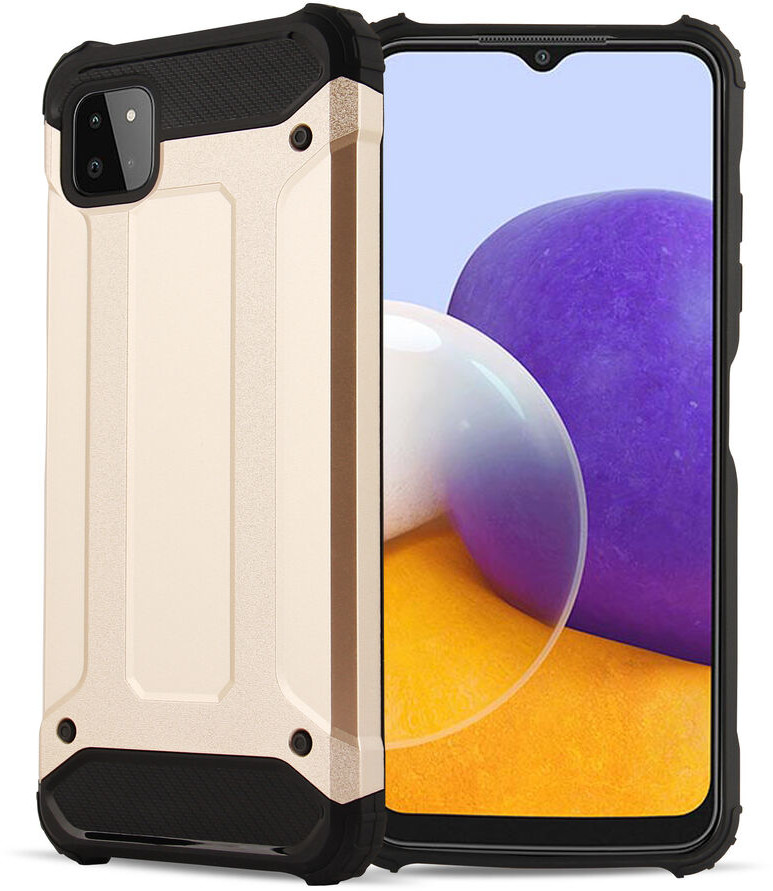 Hurtel Hybrid Armor pancerne hybrydowe etui pokrowiec Samsung Galaxy A22 5G złoty