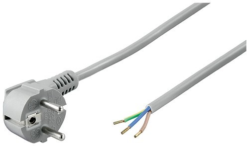 Wentronic przewód zasilający (wtyczka z zestykiem ochronnym na 3 luźne końce kabli) 1,5 m Szary 4040849939754