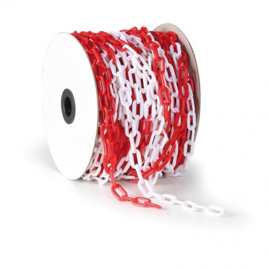 B2B Partner Łańcuch plastikowy, długość 50 m, czerwono-biały PC-6 red/white