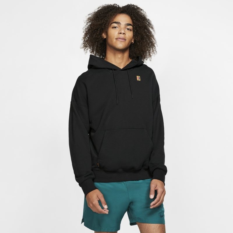 Nike Męska dzianinowa bluza z kapturem do tenisa NikeCourt - Czerń BV0760-010