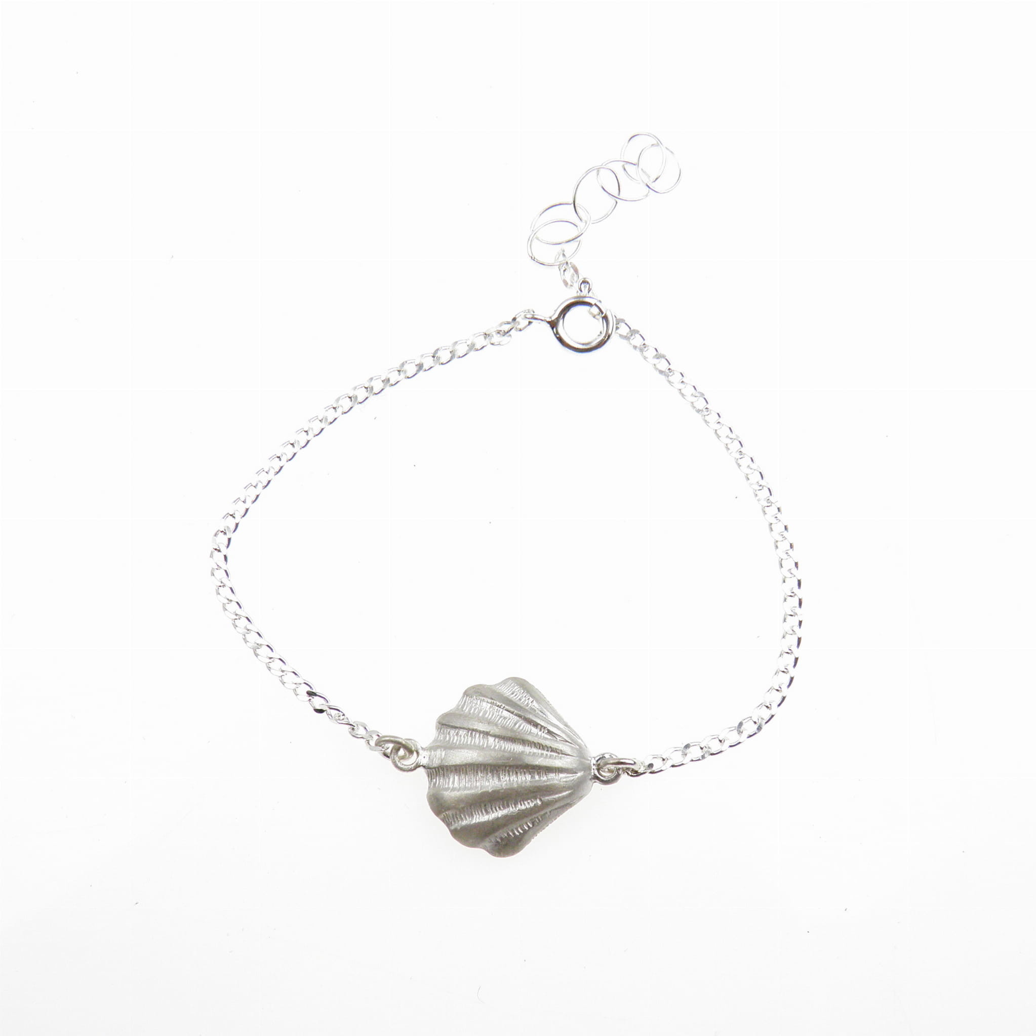 Venus Galeria Bransoletka srebrna z muszelką biała