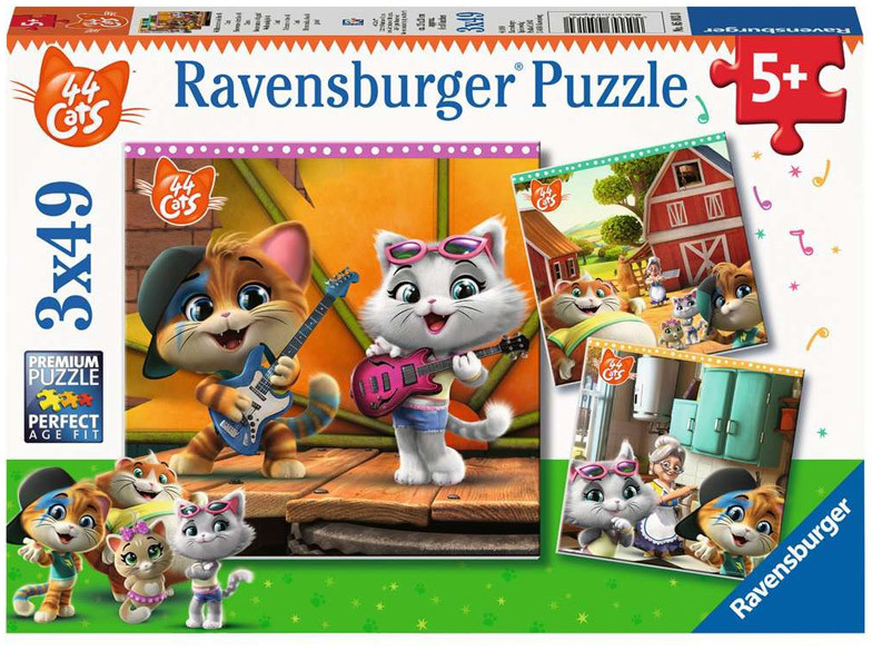 Ravensburger Puzzle 44 koty 3 x 49 elem 050130 050130