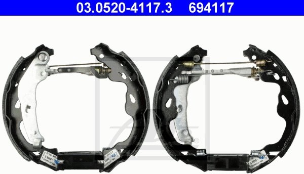 ATE ZESTAW SZCZĘKI+CYLINDERKI HAMULCOWE 03.0520-4117.3 TOYOTA AYGO 1.4HDI 05-10 CITROEN C1 1.0 05- PEUGEOT 107 1.4HDI 05