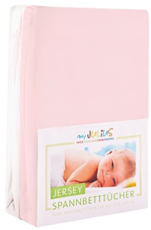 Zollner Jersey prześcieradło z gumką Julius podwójne opakowanie na łóżeczko dziecięce, rozm. 60 X 120/70 X 140,