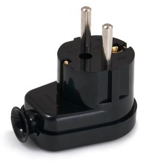 BERGE WTYCZKA SKOŚNA Z UZIEMIENIEM 16A 250V WT-97956 CZARNA WT-97956