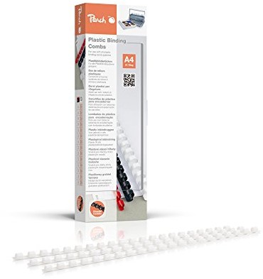 Peach pb406  01 plastkbinderuecken DIN A4, 6 MM, 25 arkuszy, 100 sztuk, białe PB406-01