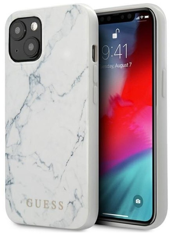 Guess Marble - Etui iPhone 13 biały GUHCP13MPCUMAWH
