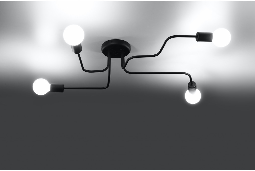 Sollux Lighting Żyrandol VECTOR 4 czarny 