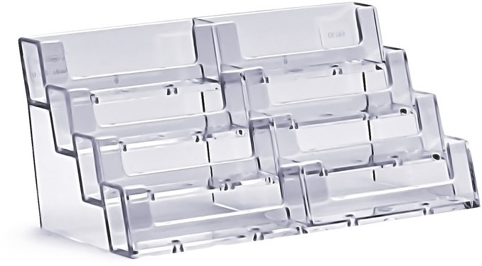 Stojak na wizytówki 8 kaskadowych kieszeni plexi odlewany 8BC93