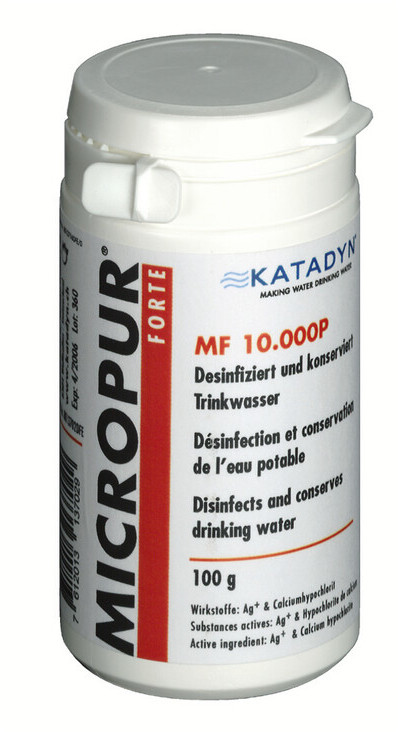 Micropur Micropur Forte MF 10.000P Uzdatniacz wody Proszek 100g  2021 Tabletki do oczyszczania wody 8013702