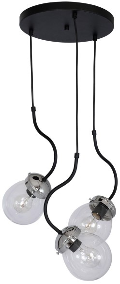 Luminex Lampa wisząca Natan 3 x 60 W E27 chrome/black 7891