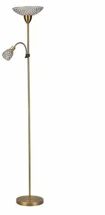 Krislamp Sonata KR251-2FL lampa podłogowa 1x40W E27 + 1x40W E27 patyna
