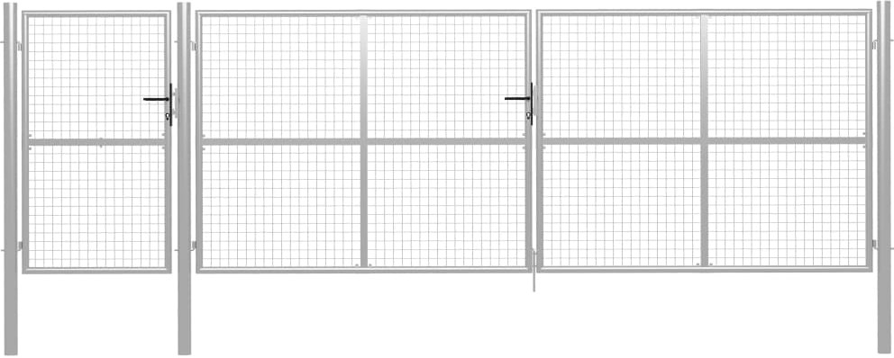 vidaxl Brama ogrodzeniowa, stalowa, 500 x 150 cm, srebrna