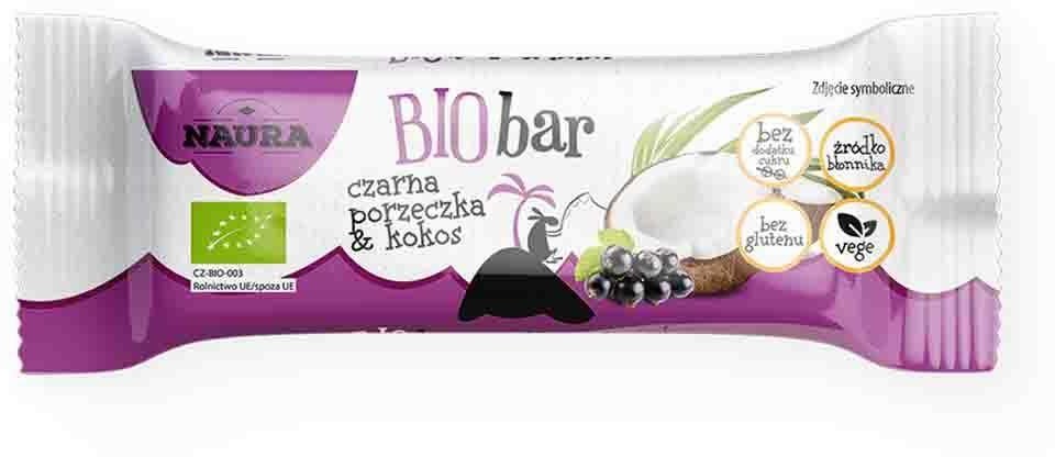 Naura Baton Czarna porzeczka & Kokos BIO 35 g