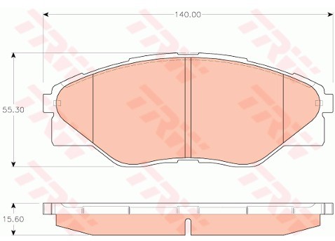 TRW Zestaw klocków hamulcowych, hamulce tarczowe GDB3532