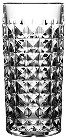 Crystaljulia 5252 szklanka szklanka do long drinków, szkło, 260 ML, 7 x 7 x 15 cm, 6 szt 5252