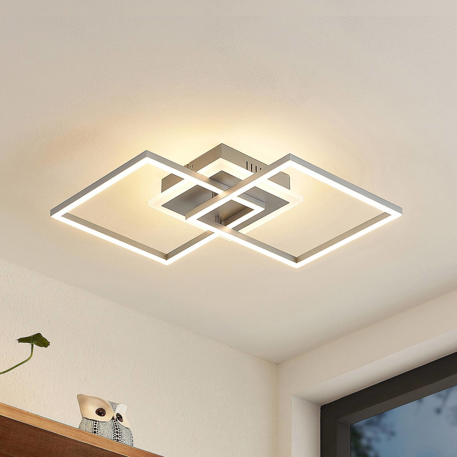 Lindby lampa sufitowa LED Fjardo kwad  srebrna
