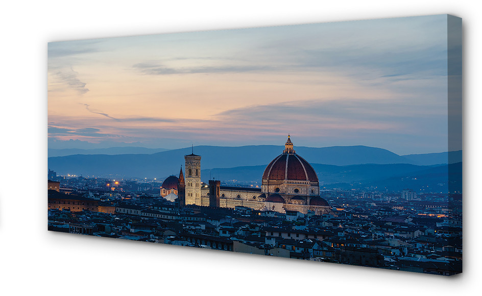 PL Tulup Obrazy na płótnie Włochy Katedra panorama noc 100x50cm