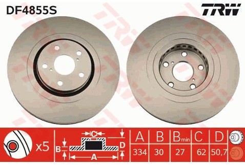 TRW Tarcza hamulcowa DF4855S