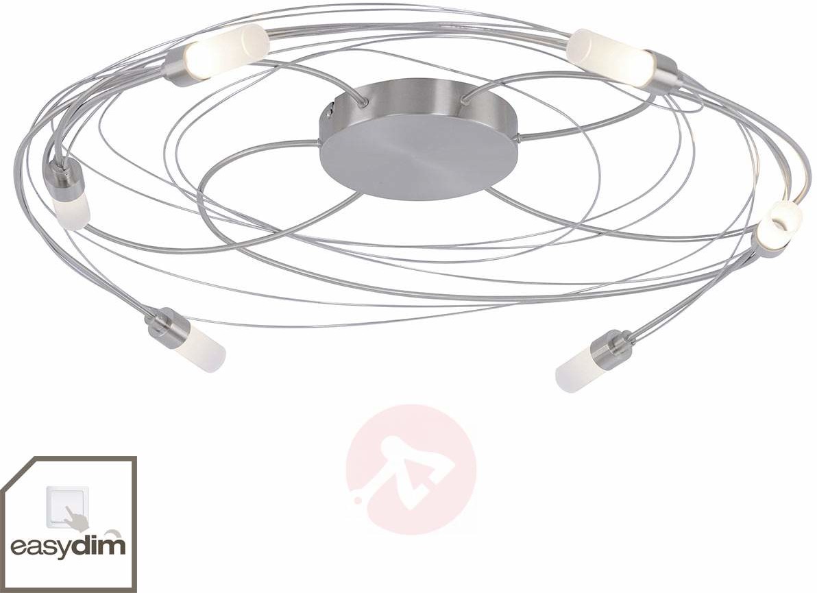 Paul Neuhaus Lampa sufitowa Nelia z LED 6-pkt. 60 cm stalowa