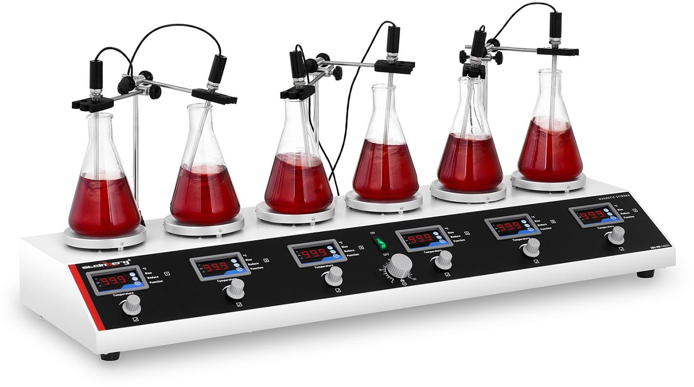 Steinberg Systems Mieszadło magnetyczne - 99°C - timer - 6 platform SBS-MR-1600/6 SBS-MR-1600/6