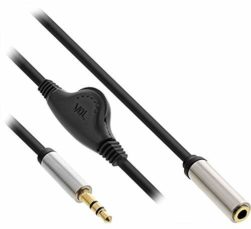 InLine 99253B Slim kabel audio jack 3,5 mm ST/BU, z regulacją głośności, 0,25 m 99253B