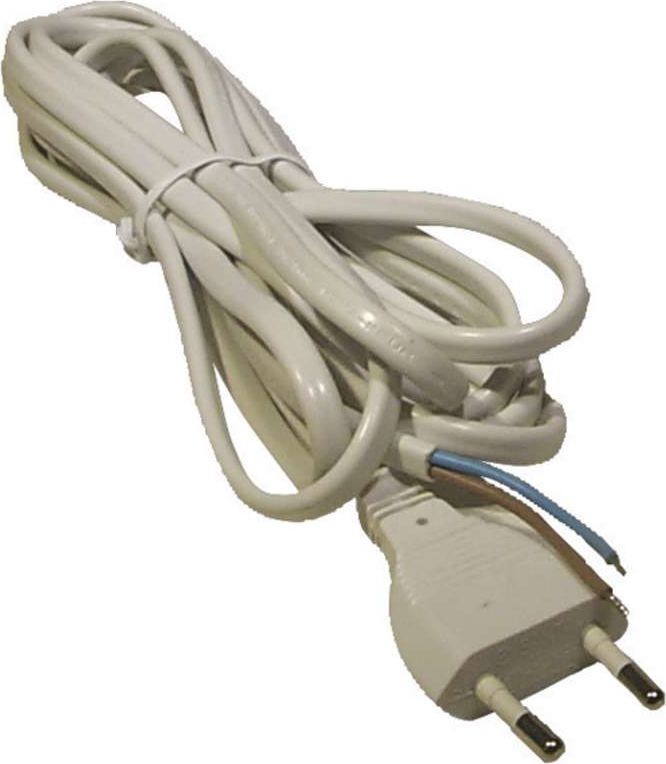 EMOS Kabel zasilający Przewód przyłączeniowy H03VVH2-F 2 x 0,5mm biały 2m S12252