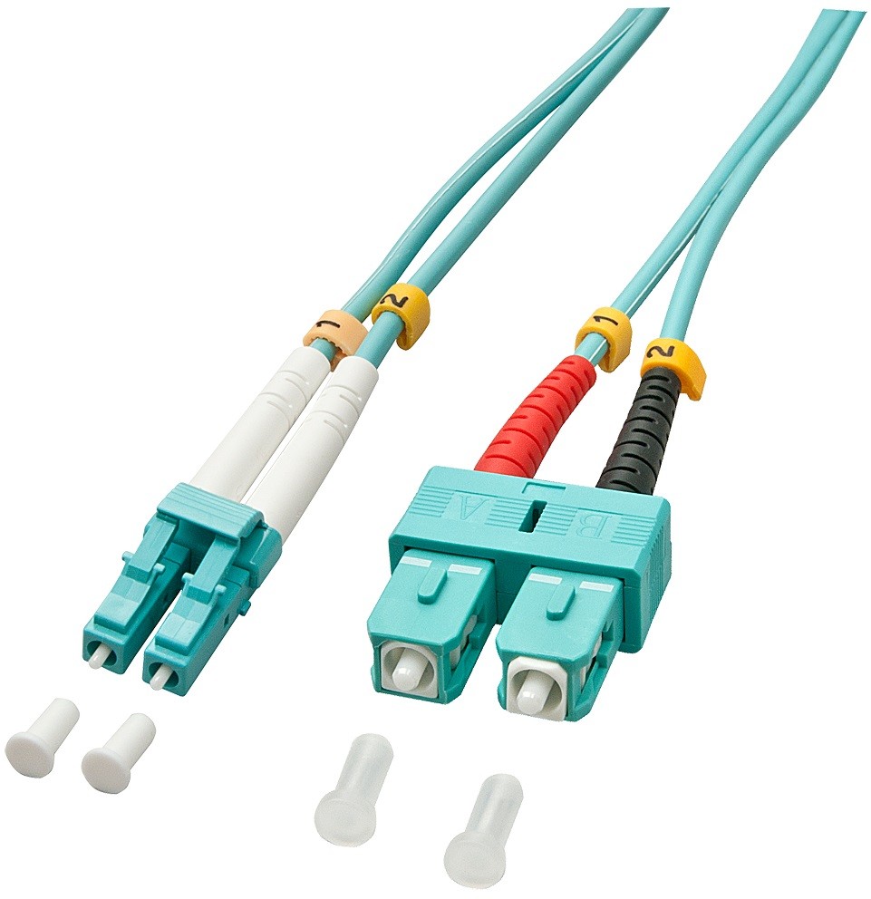 LINDY 46395 Kabel optyczny światłowód) LC SC OM3 niebieski 15m LY-46395