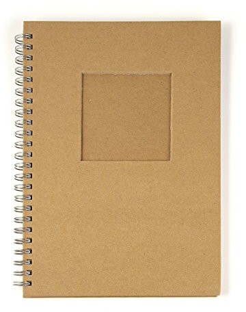 Rayher 8160400 writing notebook, z passe-partout Stanzung, HF, kwadrat, DIN A6, 60 arkuszy, 70 G/M2
