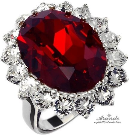 Swarovski Arande piękny pierścionek ROYAL RED SREBRO 4238972676