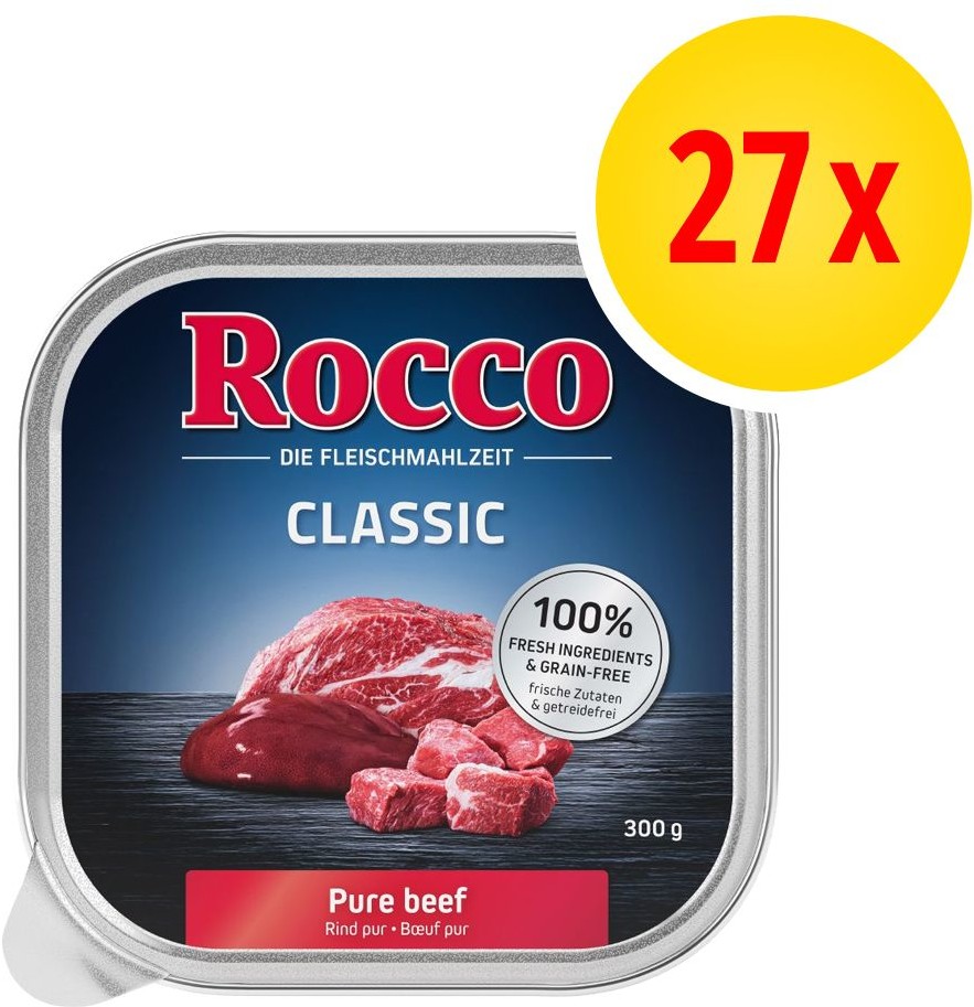 Rocco Megapakiet Classic tacki 27 x 300 g Wołowina z zielonymi żwaczami| Dostawa GRATIS od 89 zł + BONUS do pierwszego zamówienia