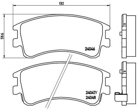 BREMBO Zestaw klocków hamulcowych, hamulce tarczowe P 49 032