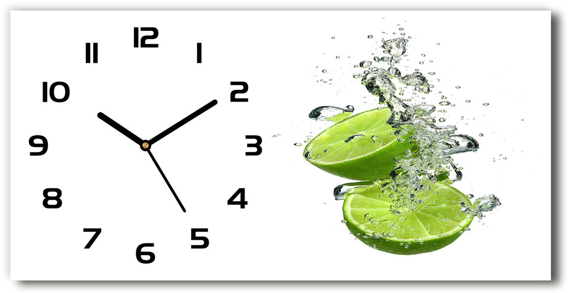 Zegar ścienny szklany Limonka pod wodą
