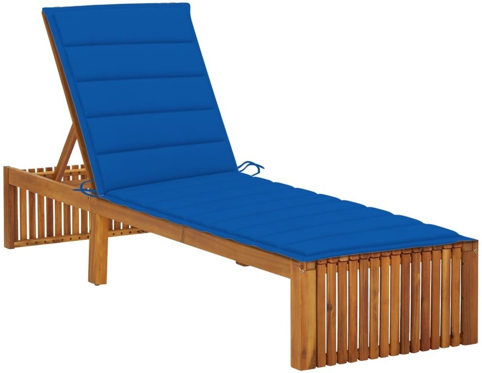 vidaXL Leżak z poduszką, lite drewno akacjowe 3064159