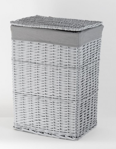 CORSAN CORSAN Kosz wiklinowy na pranie SZARY z szarą wyściółką 47x35x66 cm 715XXL
