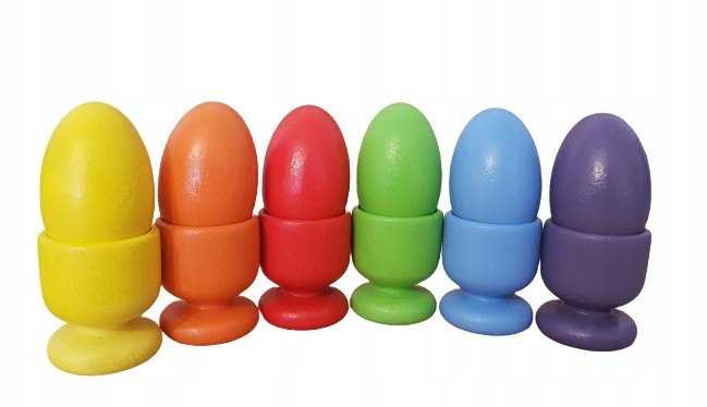 Sorter Kolorów drewniane jajka Montessori 6kolorów
