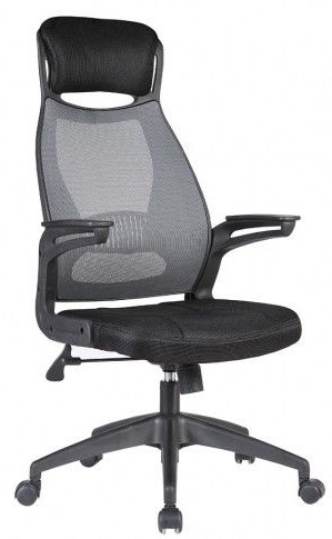 Ergonomiczny fotel obrotowy do biurka popiel + czarny N7-W73