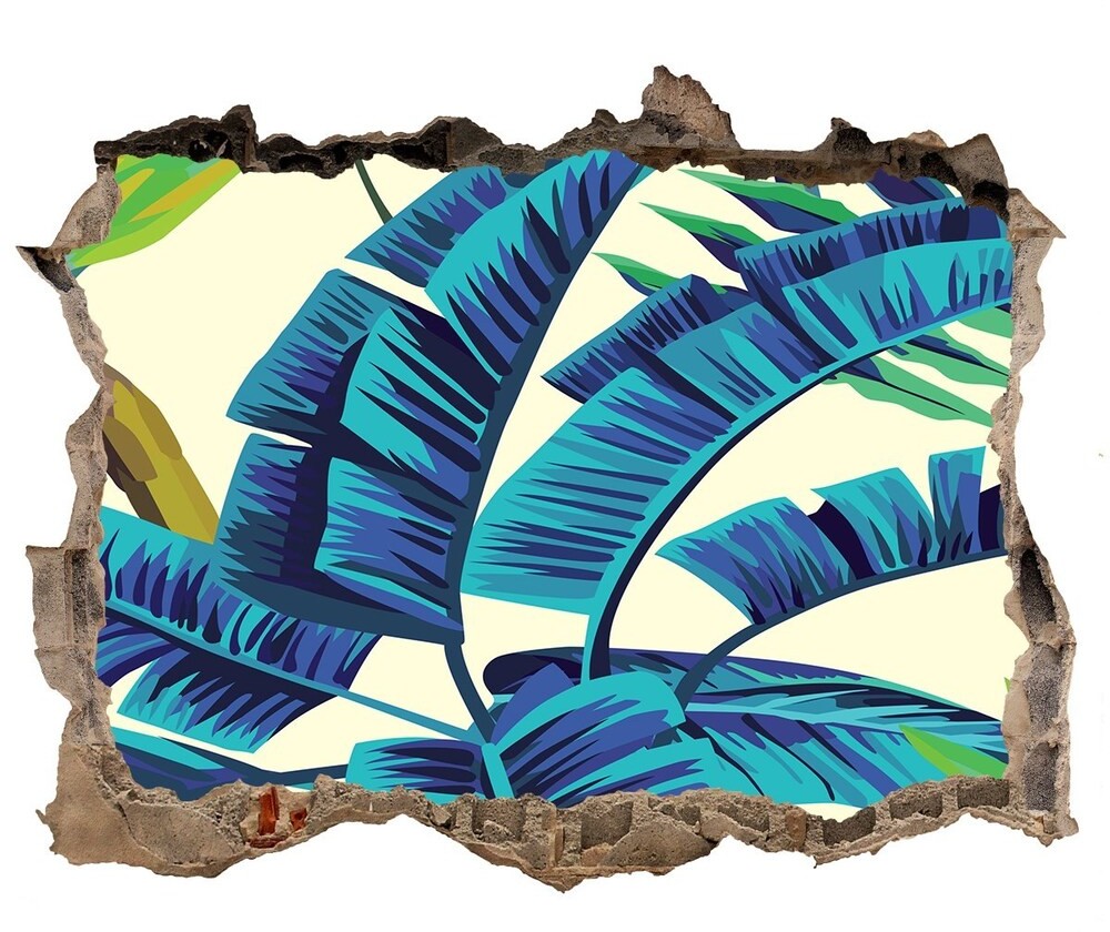 Wallmuralia.pl Naklejka 3D dziura na ścianę samoprzylepna Liście