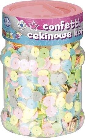 Astra Astra, confetti cekinowe, kółka Pastel, mix kolorów, 100 g