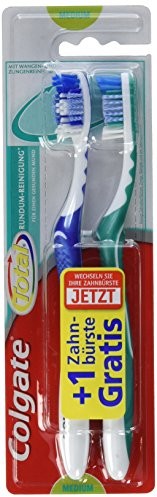 Colgate colgate Total dookoła-czyszczenie szczoteczka do zębów 1 + 1 Medium, trójpak (3 X 2 sztuki) CN01126A
